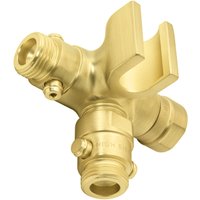 Fixed and Handheld Combo Diverter Valves (4 Way) with Built-in Handheld Holder - Brushed Gold Finish