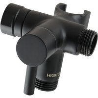 Fixed and Handheld Combo Diverter Valve (3 Way) with Built-in Handheld Holder - Matte Black Finish