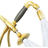 4-Way Combo Kit - Handheld with HALF DOME® Shower Head - Polished Brass - Forever™ Rubber Grip - with Trickle Valve