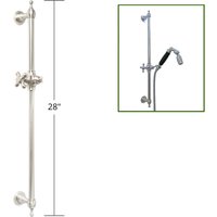 28-Inch Brass ADA Slide Bar with Holder Brushed Nickel