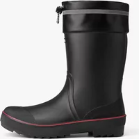 Men's Rubber Mid Calf Rain Boots with Adjustable Closure