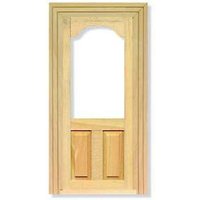 Wooden Glass Top Door for 12th Scale Dolls House