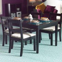 Black Dining Table & Four Chairs for 12th Scale Dolls House