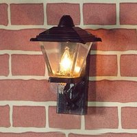 12V Black Outside Wall Light for 12th Scale Dolls House