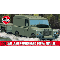 Airfix 1/76 Scale LWB Land Rover (Hard Top) & Trailer Model Kit