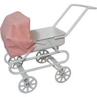 Pink Hooded Pram for 12th Scale Dolls House