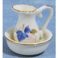 Floral Jug and Bowl for 12th Scale Dolls House