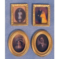 Oval and Rectangular Photo Frames x 2 for 12th Scale Dolls House