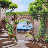 DIAMOND DOTZ MEDITERRANEAN STROLL - Diamond Painting Kit: Mediterranean Stroll