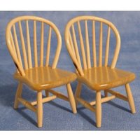 Pine Spindle Back Chairs (Pack of 2) for 12th Scale Dolls House
