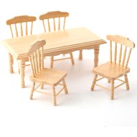 Pine Kitchen Table and 4 Chairs for 12th Scale Dolls House