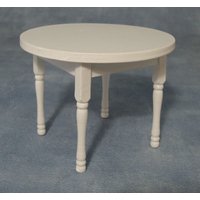 White Round Table for 12th Scale Dolls House