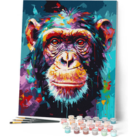 Figured'Art Chimpanzee Rolled Canvas Painting By Numbers Kit