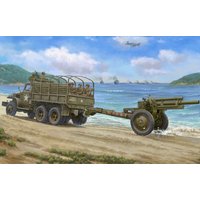 I Love Kit 1/35 Scale US CCKW-352 6x6 MG Ring Mount Version Truck & M2A1 105mm Howitzer Model Kit