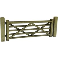 Scale Model Scenery Laser Cut Five Bar Gates & Posts (Pack Of 3) OO Gauge