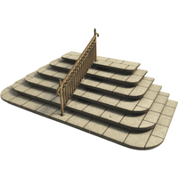 Scale Model Scenery Platform Steps With Decorative Railings OO Gauge