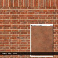 Scale Model Scenery English Bond Red Brick Texture Paper (Pack of 5) OO Gauge
