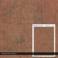 Scale Model Scenery English Bond Dirty Red Brick Texture Paper (Pack of 5) OO Gauge