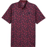 Hot Golf Puma 2026 mattr carmela floral golf polo shirt deep navy ruby shimmer