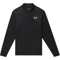 CASTORE 2026 CLUB CLASSIC DEBOSSED 1/4 ZIP GOLF MIDLAYER - BLACK / ALLOY