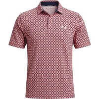 UNDER ARMOUR 2026 MATCHPLAY PRINTED GOLF POLO SHIRT - POSH PINK / MIDNIGHT NAVY