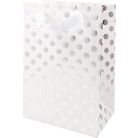 ideeshop 15% Rabatt auf Rico Design Geschenktüte in Weiß mit silbernen Punkten