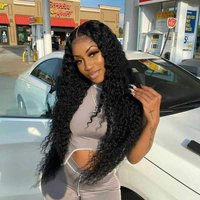 HD Film Lace 200% Density Closure Wig 5x5 3B/3C Curly Human Hair