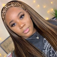 Headband Wig 180% Density Piano Color P4/27# Human Hair Straight