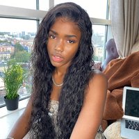 HD Film Lace Closure Wig 5x5 Water Wave 200% Density Brazilian Virgin Hair