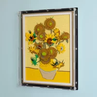 Vincent Van Gogh Sunflowers Wall Mounted Display Case for LEGO 31215