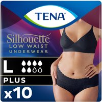 TENA Silhouette Normal Large, Black (Low Waist) - Pack of 10