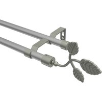 Vorhangstange Silbergrau / Chrom matt, Metall 16 mm Ø Olymp Alessia, zweiläufig