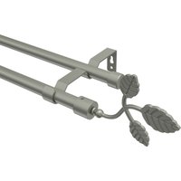 Gardinenstange Chrom matt, Metall 16 mm Ø Olymp Alessia, 2-läufig
