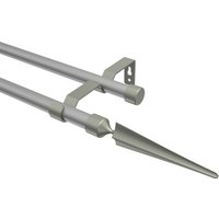 Gardinenstange Silbergrau / Chrom matt, Metall 16 mm Ø Olymp Lorenzo, zweiläufig