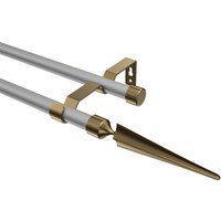 Gardinenstange Silbergrau / Messing Antik, Metall 16 mm Ø Olymp Lorenzo, doppelläufig