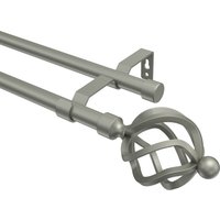 Gardinenstange Chrom matt, Metall 16 mm Ø Olymp Paolo, 2-läufig