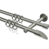 Gardinenstangen Edelstahl Optik 16 mm Ø Medium Santoni, doppelläufig