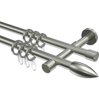 Vorhangstangen Edelstahl-Optik 16 mm Ø Sinux Poveda, 2-läufig
