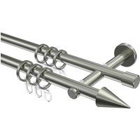 Vorhangstangen Edelstahl Optik 16 mm Ø Medium Scarano, zweiläufig