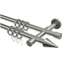 Vorhangstangen Edelstahl-Optik 16 mm Ø Sinux Scarano, zweiläufig