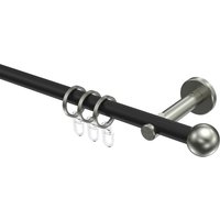 Gardinenstange Metall 16 mm Ø Medium Puros Schwarz/Edelstahl-Optik