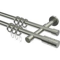 Gardinenstange Edelstahl-Optik 16 mm Ø Sinux Caras, zweiläufig
