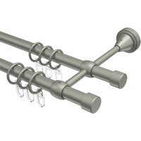Vorhangstange Chrom matt, Metall 16 mm Ø Primus Lucan, 2-läufig