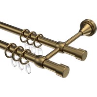 Gardinenstange Messing Antik, Metall 16 mm Ø Primus Lucan, 2-läufig