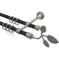 Vorhangstange Schwarz / Chrom matt, Metall 16 mm Ø Primus Alessia, 2-läufig