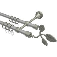 Vorhangstange Silbergrau / Chrom matt, Metall 16 mm Ø Primus Alessia, 2-läufig