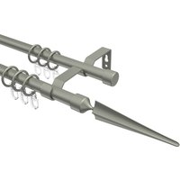 Gardinenstange Chrom matt, Metall 16 mm Ø Olymp Lorenzo, 2-läufig