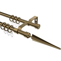 Gardinenstange Messing Antik, Metall 16 mm Ø Olymp Lorenzo, 2-läufig