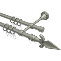 Vorhangstangen Metall zweiläufig 16 mm Ø Primus Matteo Chrom matt