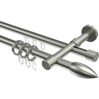 Rundrohr-Innenlauf Gardinenstange Edelstahl-Optik 16 mm Ø Sinux Poveda (Flamme)